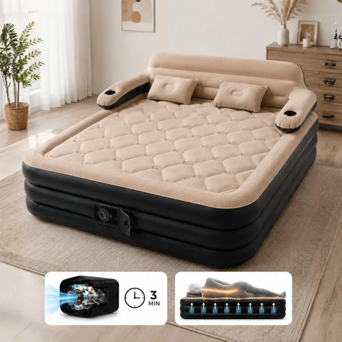 DreamPump self-inflating mattress with built-in electric pump